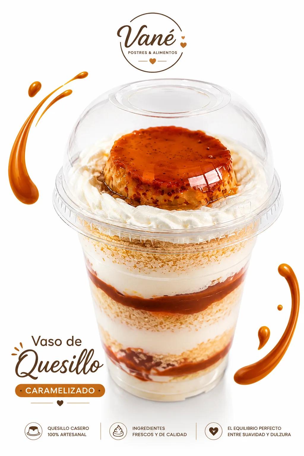 Vaso Tres Leches con Flan Caramelizado y Manjar – 16 oz